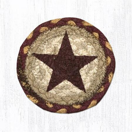 CAPITOL IMPORTING CO 5 x 5 in. Burgundy Star Printed Round Coaster 31-IC357BS